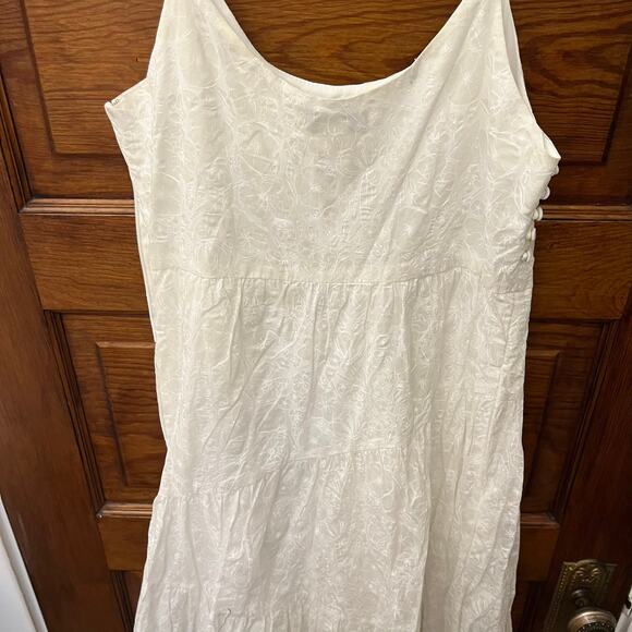 Club Monaco Tiered Travellers Maxi Dress Size 0 White Women's Light - Picture 3 of 16